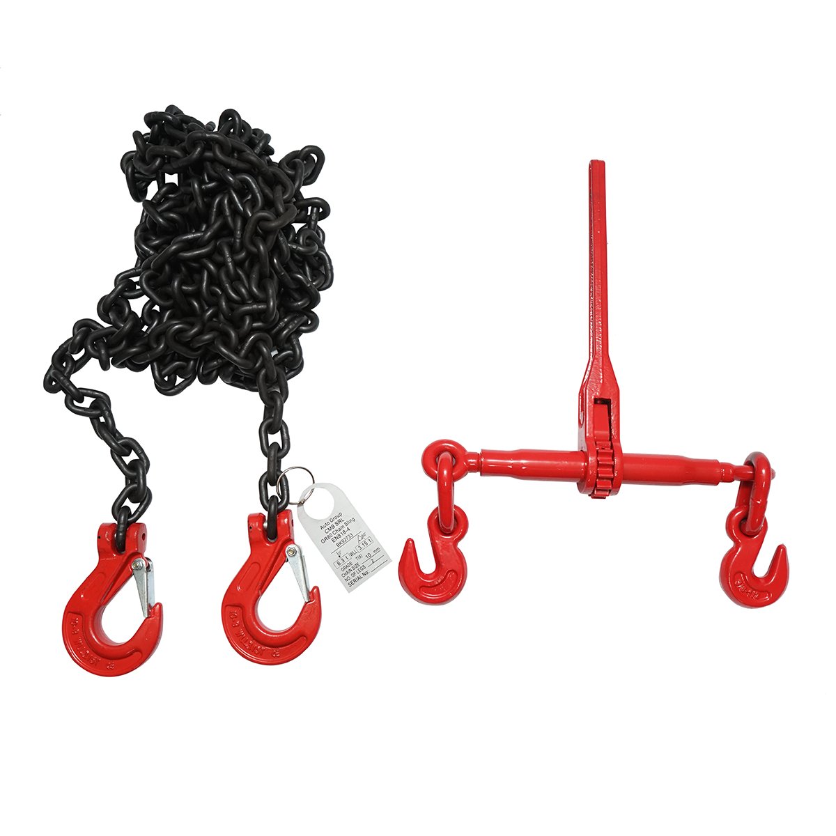 Lant ancorare pentru utilaje grele cu dispozitiv de tensionare pe clichet, greutate suportata 6.3T, lungime lant 6m, grosime zala fi 10mm